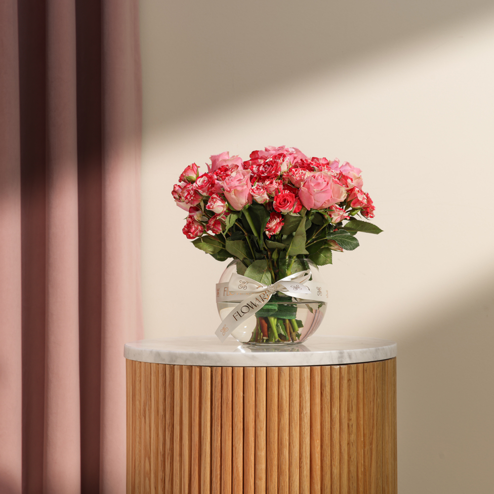 مزهرية إشراقة الأم الوردية