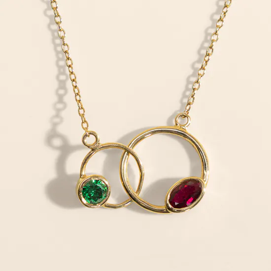 Siran by Iram Connected Gold Circles Necklace