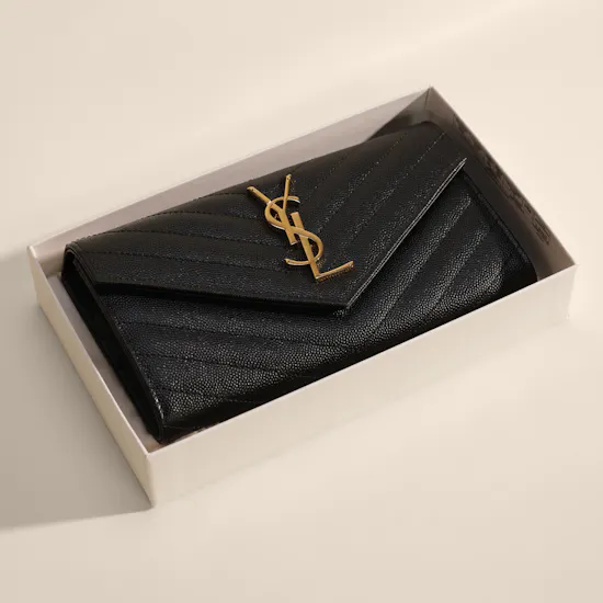 Saint Laurent Cassandre Matelassé Black Women’s Wallet