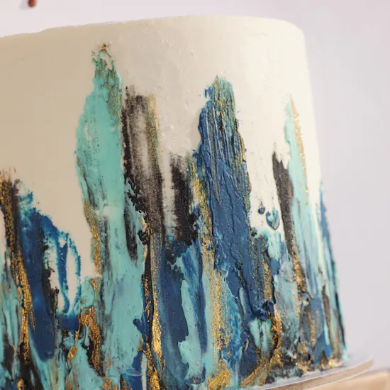 Floward Personalized Blue Half Portrait Birthday Cake | Wishful Moment Flowers