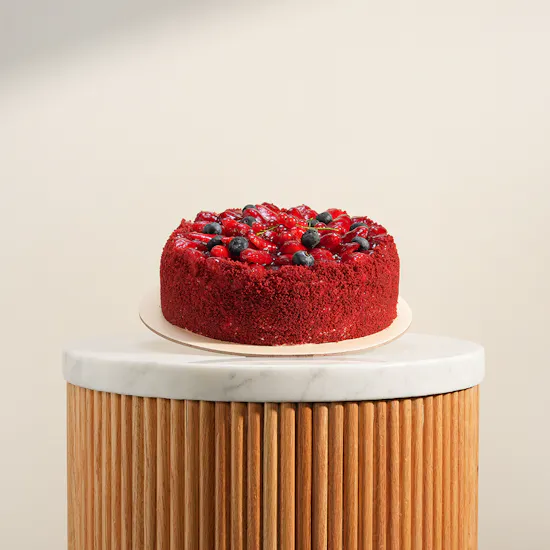 Secrets Red Velvet and Berry Cake