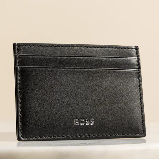 Boss Smooth Leather Minimalist Card Holder