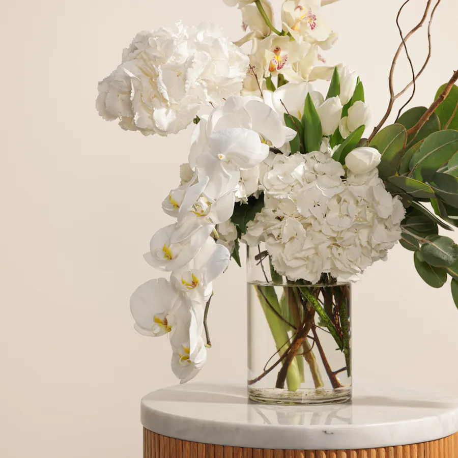 White Enchanting Flower Vase by September Studio 4