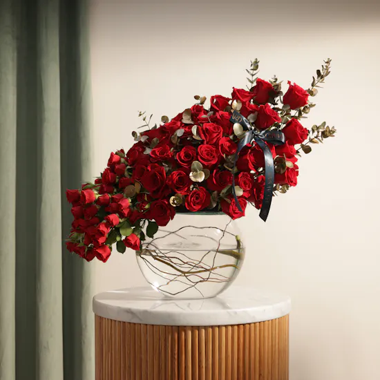 Red Bloom Festival Flower Vase