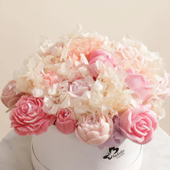 Lelido Flowers Candles Basket
